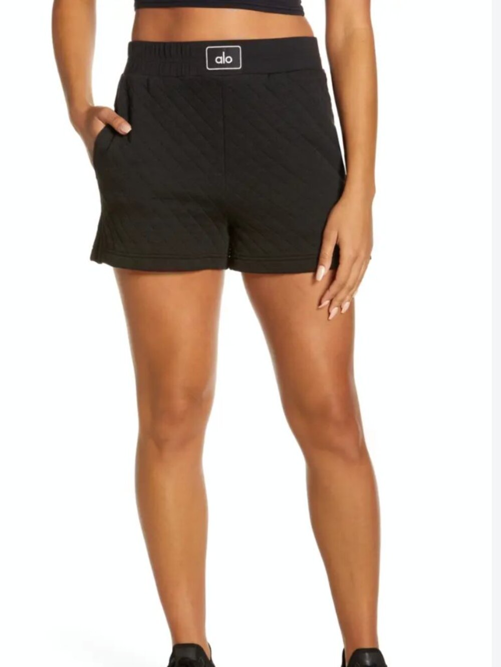 Alo Quilted Arena Boxing Shorts in Black